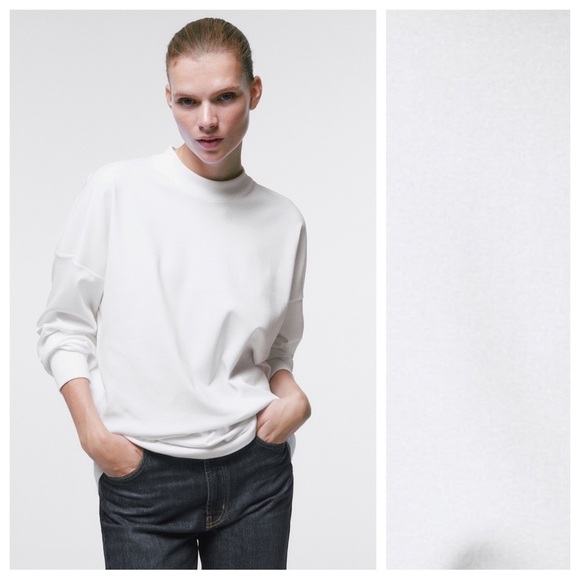 NWT. Massimo Dutti White Premium Cotton T-shirt. Size S. - Picture 1 of 10